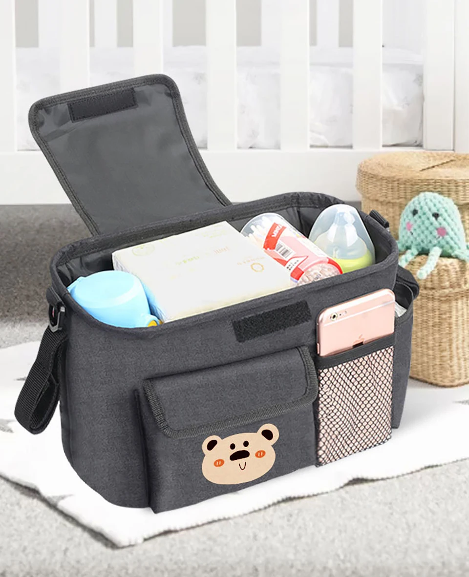 Bolsa cochecito bebé viaje ligera impermeable con portabotellas pañal - imagen 2