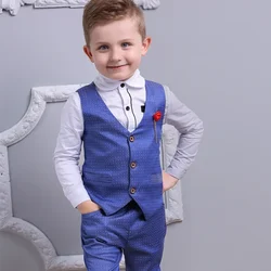 Traje para niño estilo coreano - camisa, chaleco y pantalón 100-140 cm