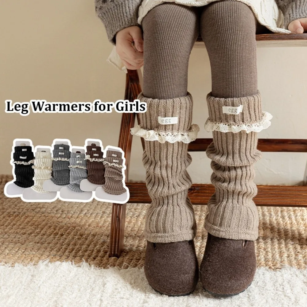 Lindos calentadores de piernas gruesos para niñas, calcetines tejidos de media pantorrilla de Lolita, calcetines cómodos para mantener el calor para niños, Otoño e Invierno - imagen 5