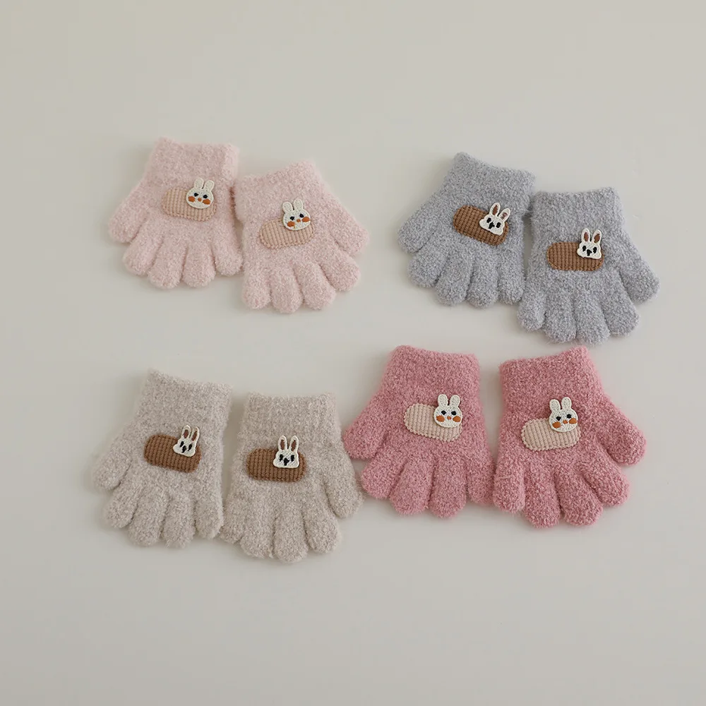 Guantes de Lana Coral Infantiles – Estampado Divertido para Invierno - imagen 2