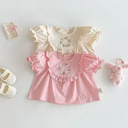 MILANCEL camisa floral suave de algodón para niña verano ligera