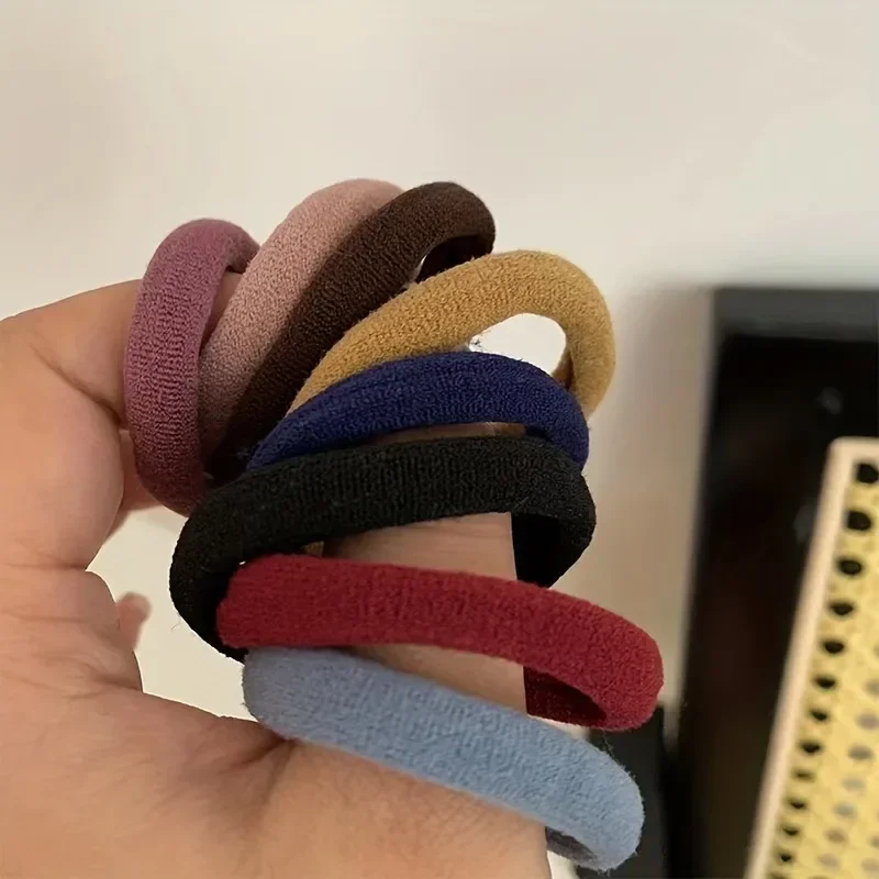 Corbata básica para el pelo de nailon, 50 unidades/juego, nuevas bandas de goma para el pelo para mujer y niña, colores caramelo, coleta, accesorios para el cabello a la moda - imagen 3