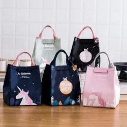 Bolsa térmica portátil para nevera para mujer y niño, fiambrera con aislamiento térmico, bolsa refrigeradora pequeña de dibujos animados para comida, 2 uds.