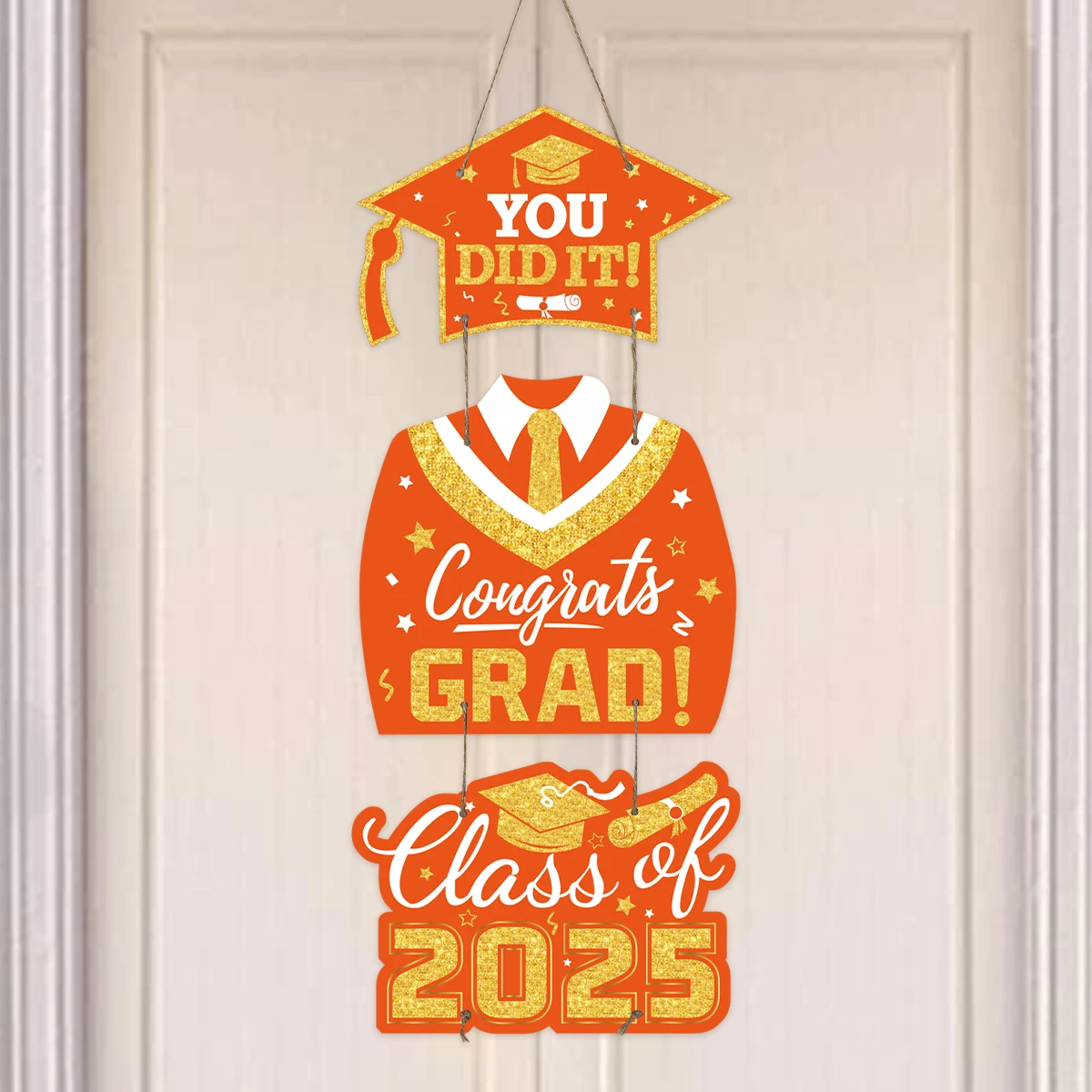 Banner de puerta "You Did It", felicidades, clase de graduación de 2025, decoraciones, letrero colgante para puerta de fiesta de graduación, suministros para fiesta de graduación - imagen 4