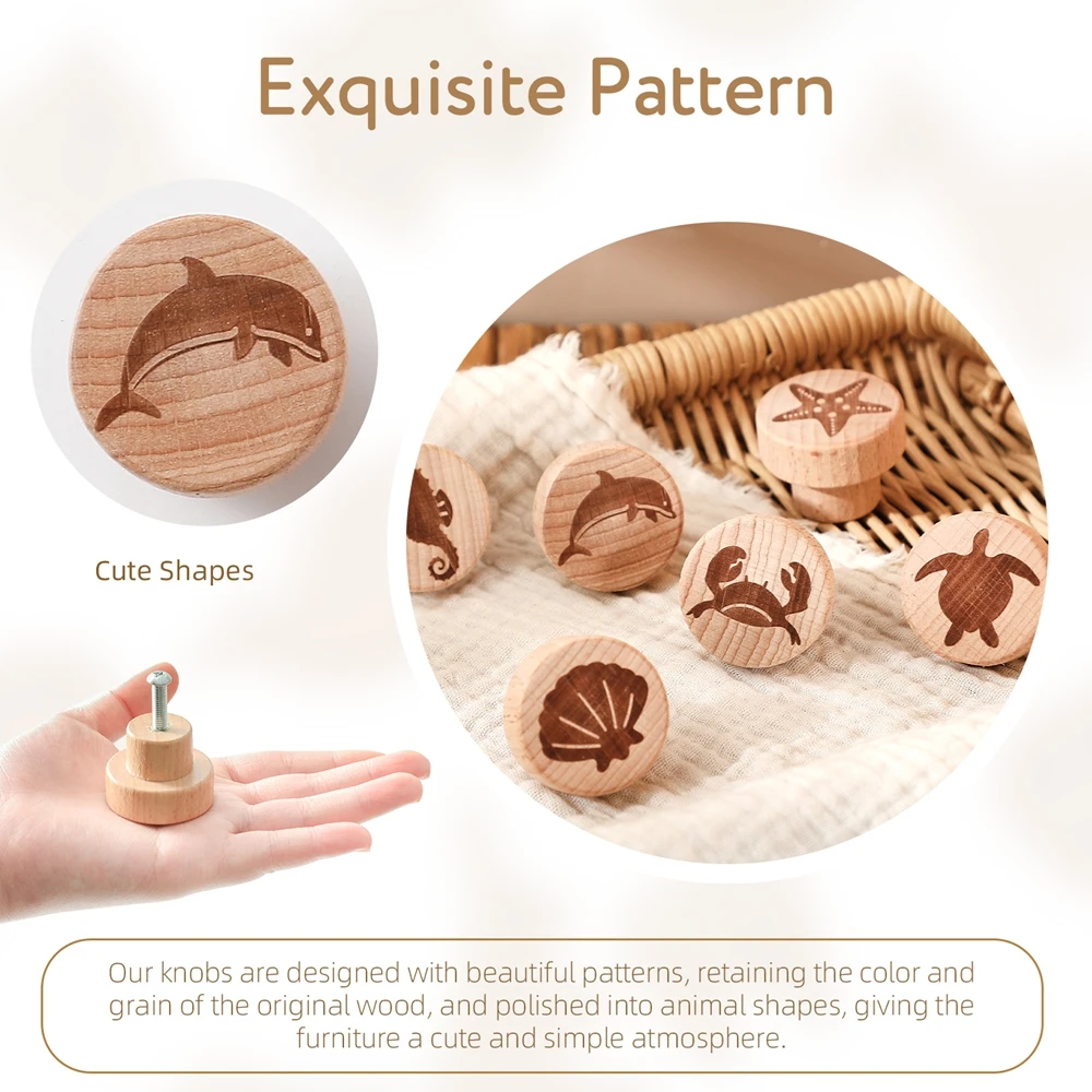 Juegos educativos Montessori para niños, Material educativo para enseñanza, muebles, accesorios, juguetes, perilla de cajón de animales para niños de 1 a 3 años