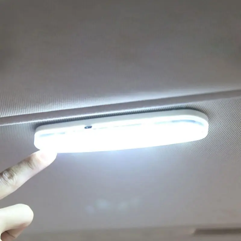Luz Interior Universal para coche, luz de lectura recargable por USB, LED magnético, luz nocturna de estilo para coche, Color blanco