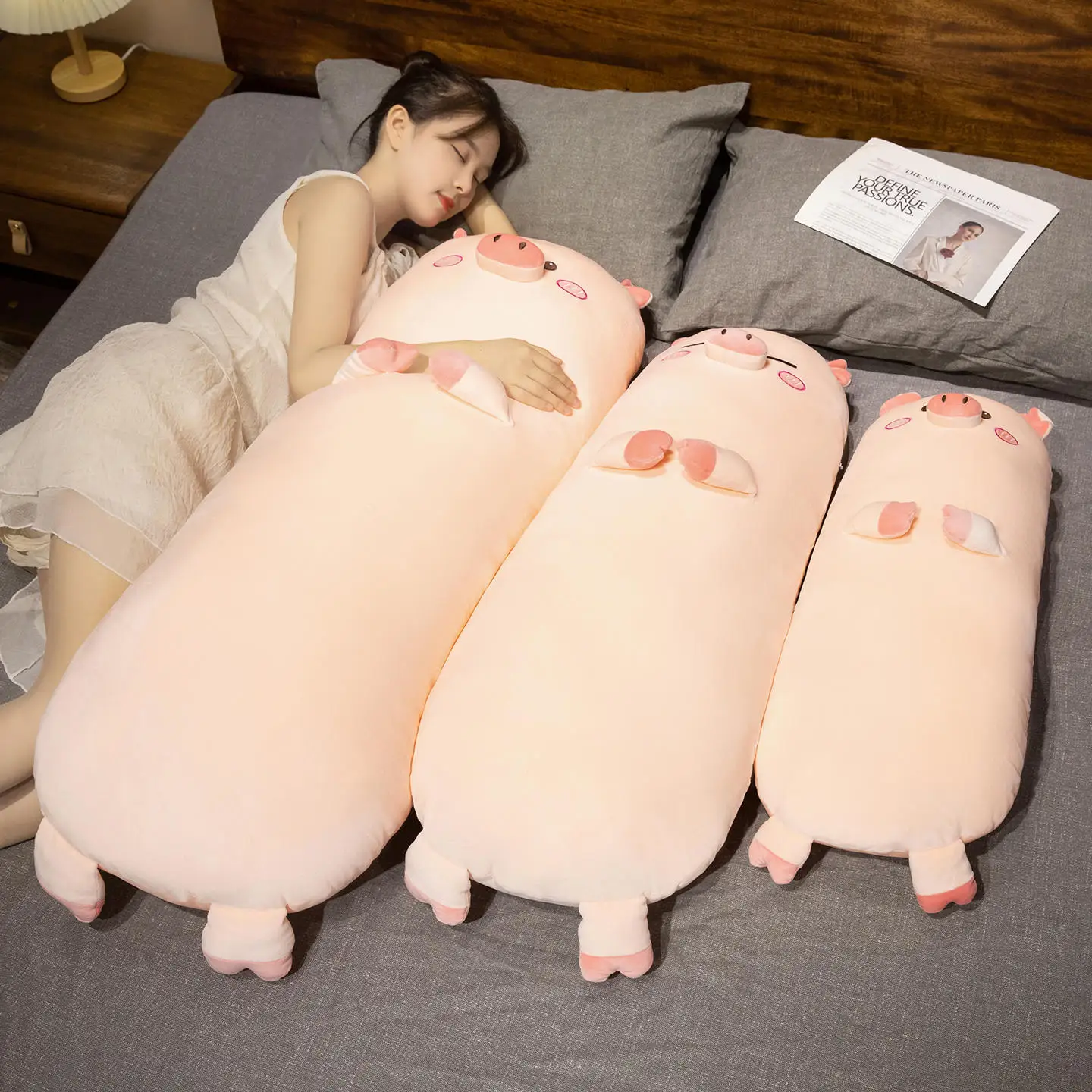 LongPig cojín de peluche cerdito para dormir – Juguete abrazable