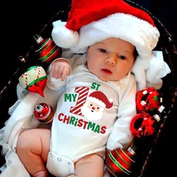 Pelele navideño blanco para bebé con estampado de muñeco de nieve