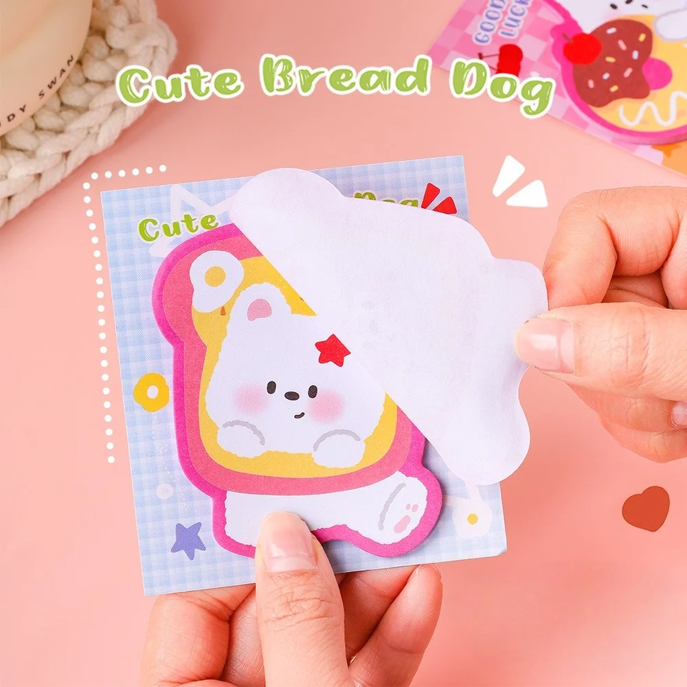 30/120 hojas de pegatinas autoadhesivas de dibujos animados de perros, notas adhesivas, Bloc de notas para estudiantes, papel de papelería para escuela y oficina - imagen 4