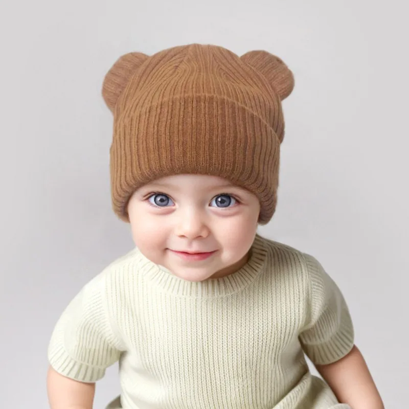 Gorro de punto oso bebé invierno cálido Unisex - imagen 3