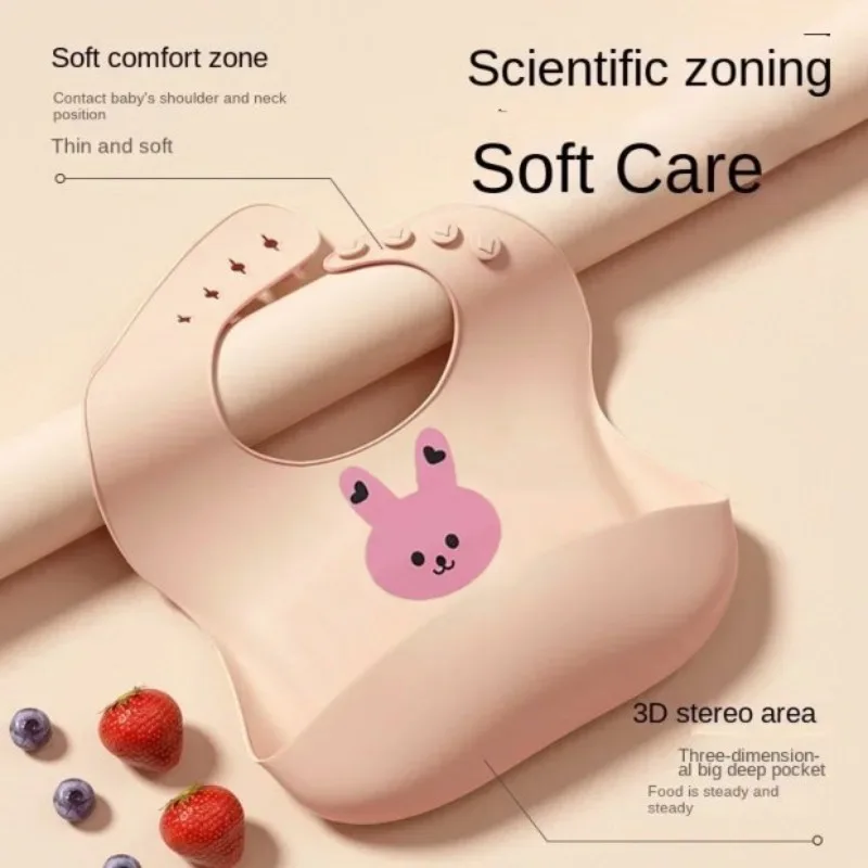 Baberos para bebé con estampado impermeable de silicona, material de alimentación para bebé, babero ajustable para niños pequeños, ropa a prueba de mojado en invierno - imagen 2