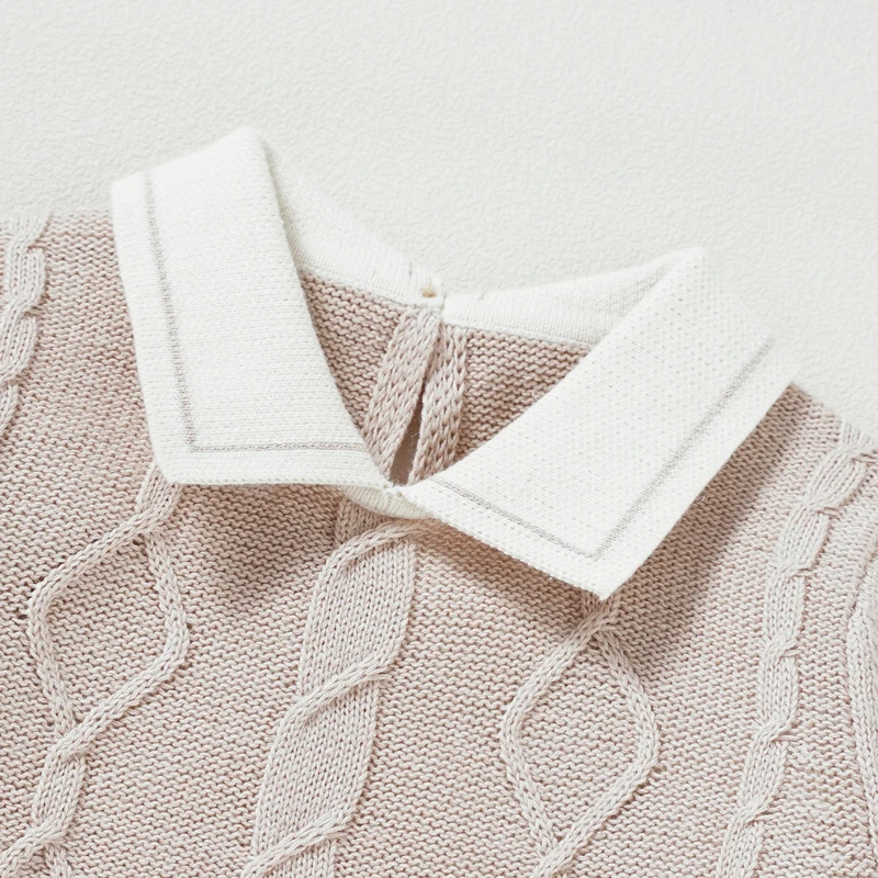 Moda bebés niños caballeros estilo mamelucos ropa otoño cuello tortuga mangas largas tejido recién nacido monos de algodón 0-18m - imagen 4