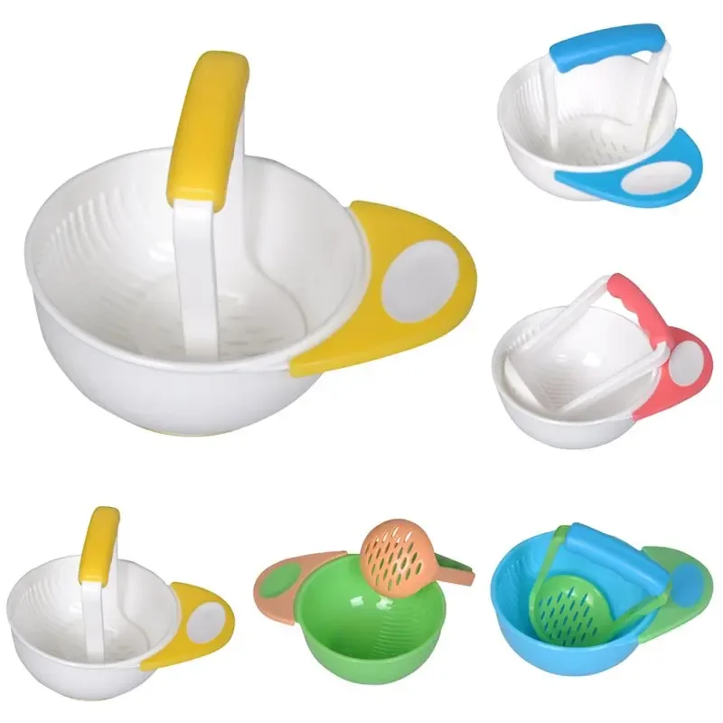 Molinos de comida para bebés, platos para niños, cuenco de molienda hecho a mano, suplemento de frutas y alimentos, cuenco de alimentación para bebés