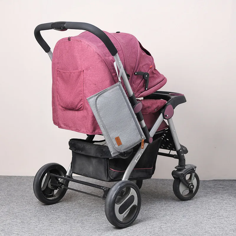 Almohadilla de pañales para bebé 3 en 1, impermeable, cambiador de pañales, viaje, multifunción, portátil, cubierta de pañal para bebé, estera, bolsa de pañales plegable a mano - imagen 2