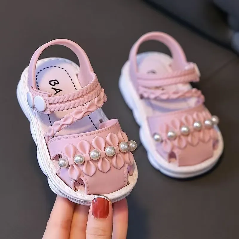 Sandalias de verano para niña con lazo y suela suave