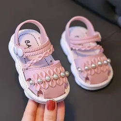 Sandalias de verano para niña con lazo y suela suave