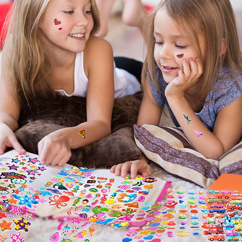 12 Uds. Pegatinas de burbujas para niños, juguetes de pegatinas 3D de plástico, varias series, dibujos animados, dinosaurio, Animal, corazón, regalo de cumpleaños para niños TMZ - imagen 2