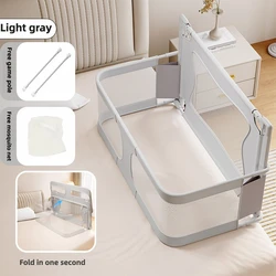 Cuna plegable portátil para bebé con rieles y malla transpirable