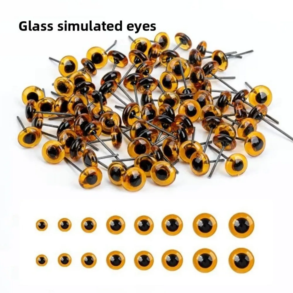 100 Uds. Muñecas creativas de 3-12mm ojos de cristal aguja juguetes de fieltro accesorios ojos de muñeca DIY muñeca de cristal ojo de seguridad muñeco de peluche - imagen 2