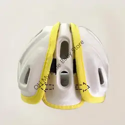 Gorro con cojín protección para cabeza bebés M76C, gorro cómodo ajustable, cascos seguridad transpirables para y