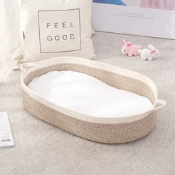 Cesta moisés de algodón natural para bebé recién nacido