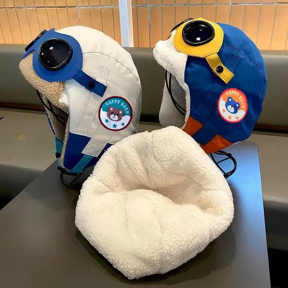 Nuevo Gorro de piloto de dibujos animados bonito, gorro con protección para los oídos a prueba de viento y a prueba de frío con gafas, gorro grueso y cálido para invierno - imagen 2