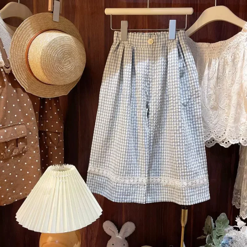 Pantalones de verano finos rectos casuales dulces para niños y niñas - imagen 2