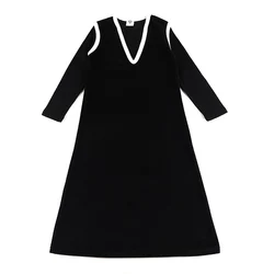 Vestido de felpa colorblock manga larga para niña invierno