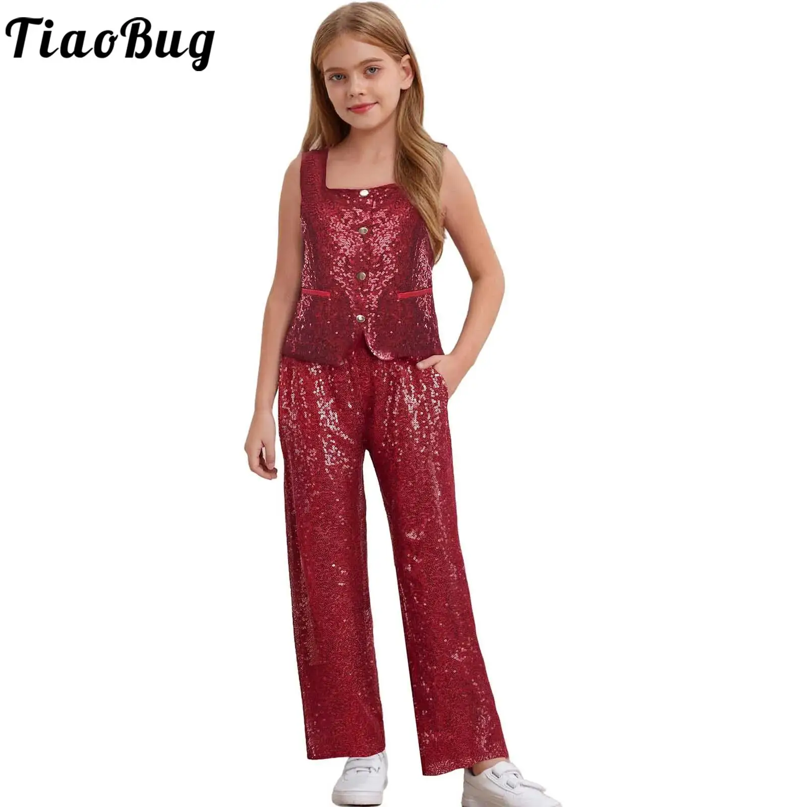 Traje de baile con lentejuelas brillantes para niña - imagen 4