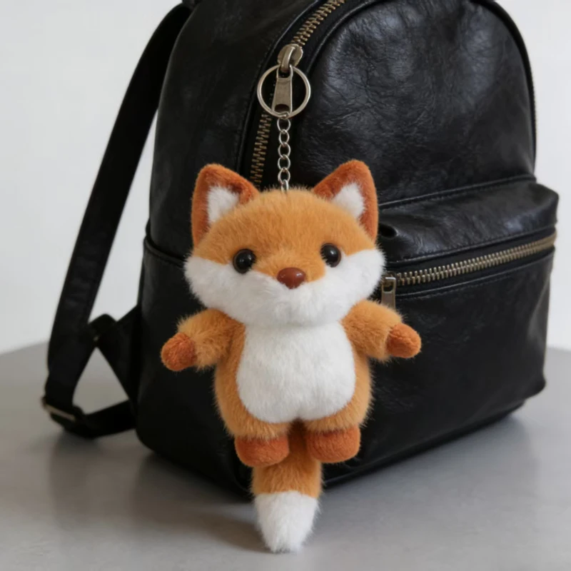 Llavero de peluche de zorro para mochila – regalo infantil - imagen 2