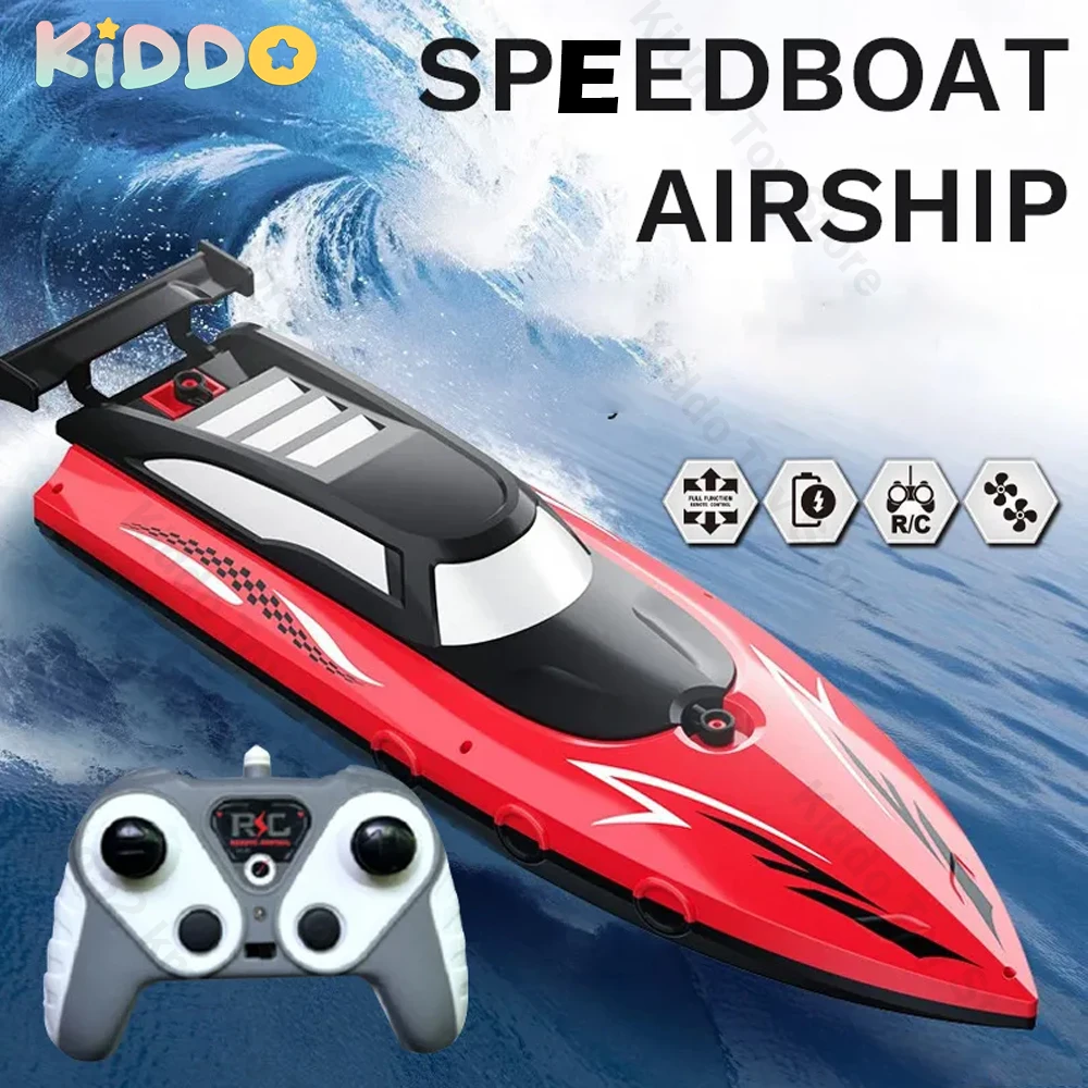 Barco RC de 2,4 Ghz, barco de carreras con Control remoto de alta velocidad, barco de velocidad del agua con Motor Dual, modelo para niños, juguetes para piscina al aire libre, regalo