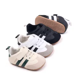 Zapatillas primeros pasos bebé de cuero suave con suela flexible