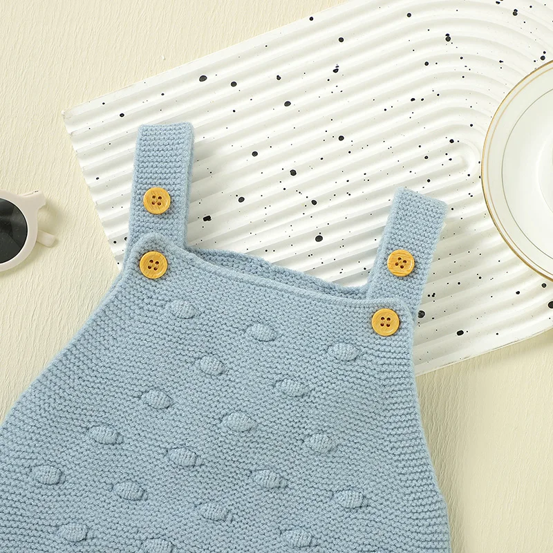 2 unids/set de monos para niña recién nacida de 0 a 18 meses, mono tejido sin mangas con tirantes rosas, sombreros, ropa, traje de Otoño Invierno - imagen 4