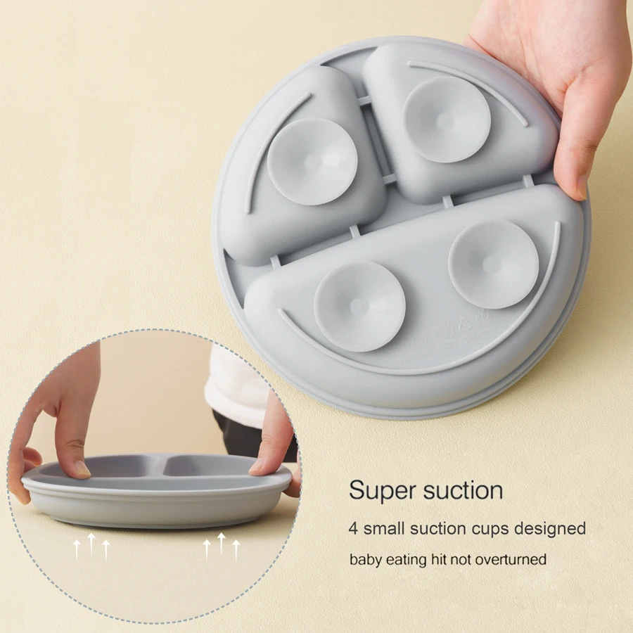 Cuenco con ventosa de silicona para niños, vajilla de alimentación para entrenamiento infantil, aprender a comer platos y platos de comida, plato, cosas para bebés - imagen 5