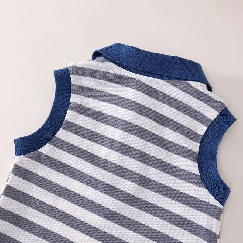 2025 vestidos de verano ropa de bebé niña coreana Casual Linda raya sin mangas de encaje de algodón vestido de niño Boutique ropa para niños B059 - imagen 5
