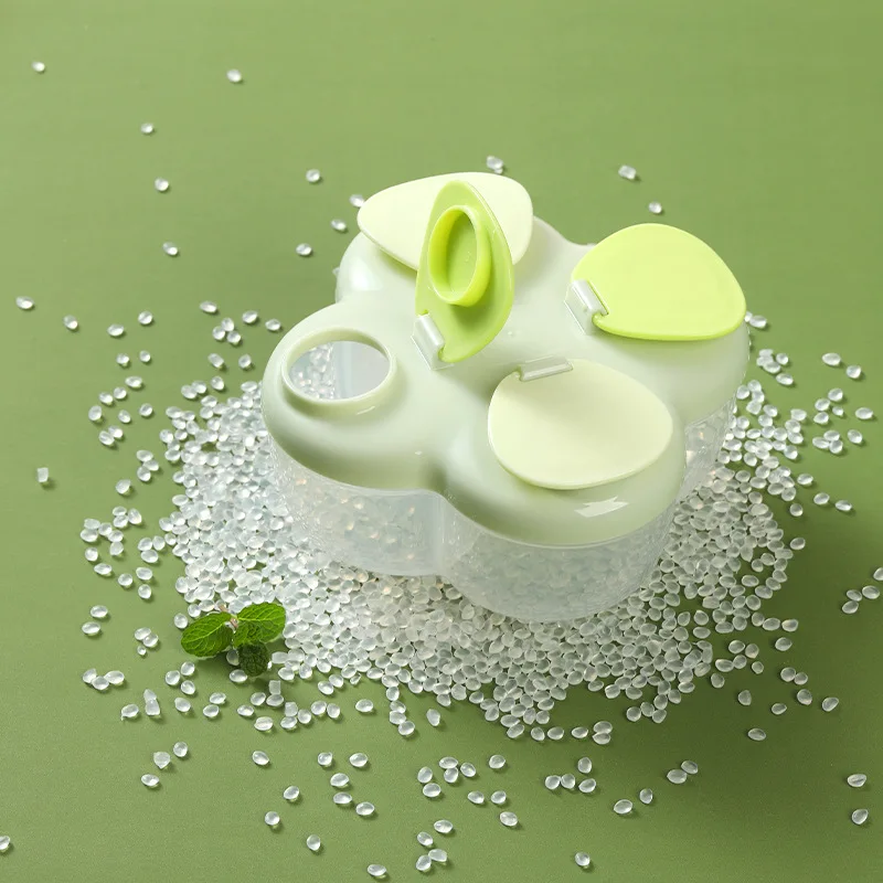 Caja de leche en polvo infantil portátil de trébol de cuatro hojas, cuatro compartimentos para uso en exteriores, caja de compartimento de leche en polvo para bebés - imagen 4