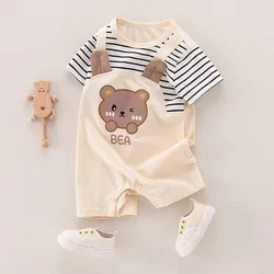 Pelele de verano para bebé manga corta de oso transpirable casual