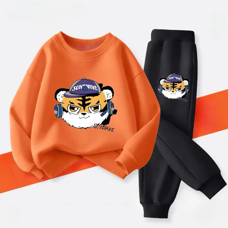 Primavera nuevo estilo coreano conjuntos de ropa para niños sudaderas con capucha pantalones largos 2 uds traje niños Casual trajes de chándal al aire libre ropa para bebés - imagen 4