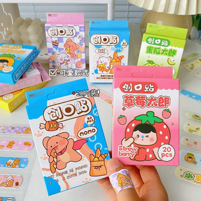 20 piezas en una caja impermeable y transpirable tirita para heridas al aire libre portátil hogar vendaje autoadhesivo yeso - imagen 2