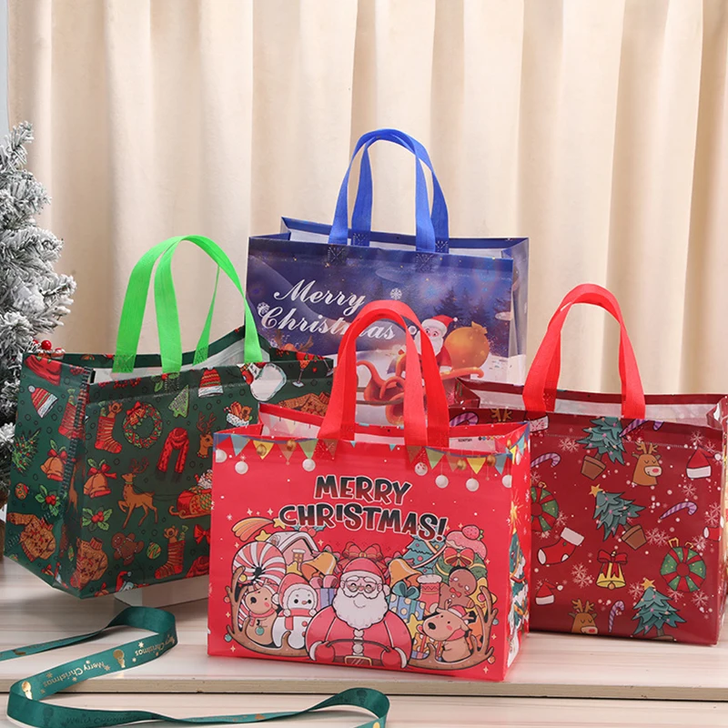 Juego de accesorios de decoración para almacenamiento de regalos de Navidad, bolsos no tejidos de 33x25x17cm con pegatina de burbujas 3D, recuerdo de fiesta, regalo de Carnaval ZYF - imagen 2