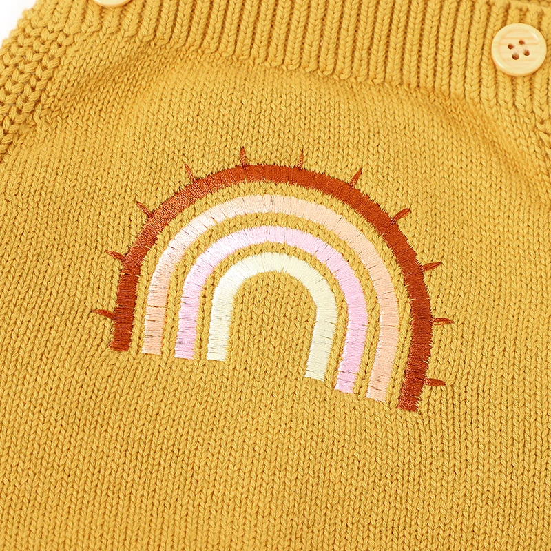 Body de bebé de 0 a 18m, monos de algodón sin mangas para recién nacidos, niños y niñas, mono con bordado de arcoíris, trajes para niños pequeños, monos - imagen 5