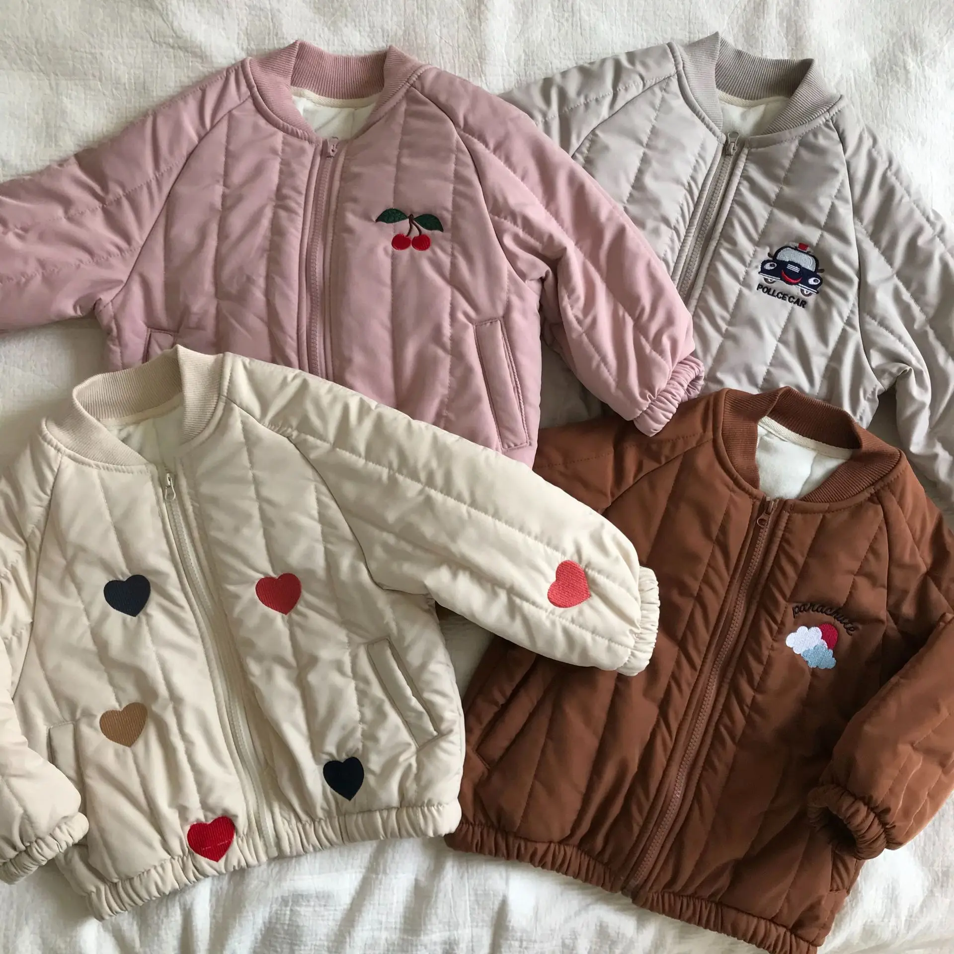 Ropa para niños de 2 a 8 años, Parkas con forro de piel para niñas, chaqueta polar cálida de estilo de dibujos animados para niños, abrigo de béisbol para niños - imagen 5