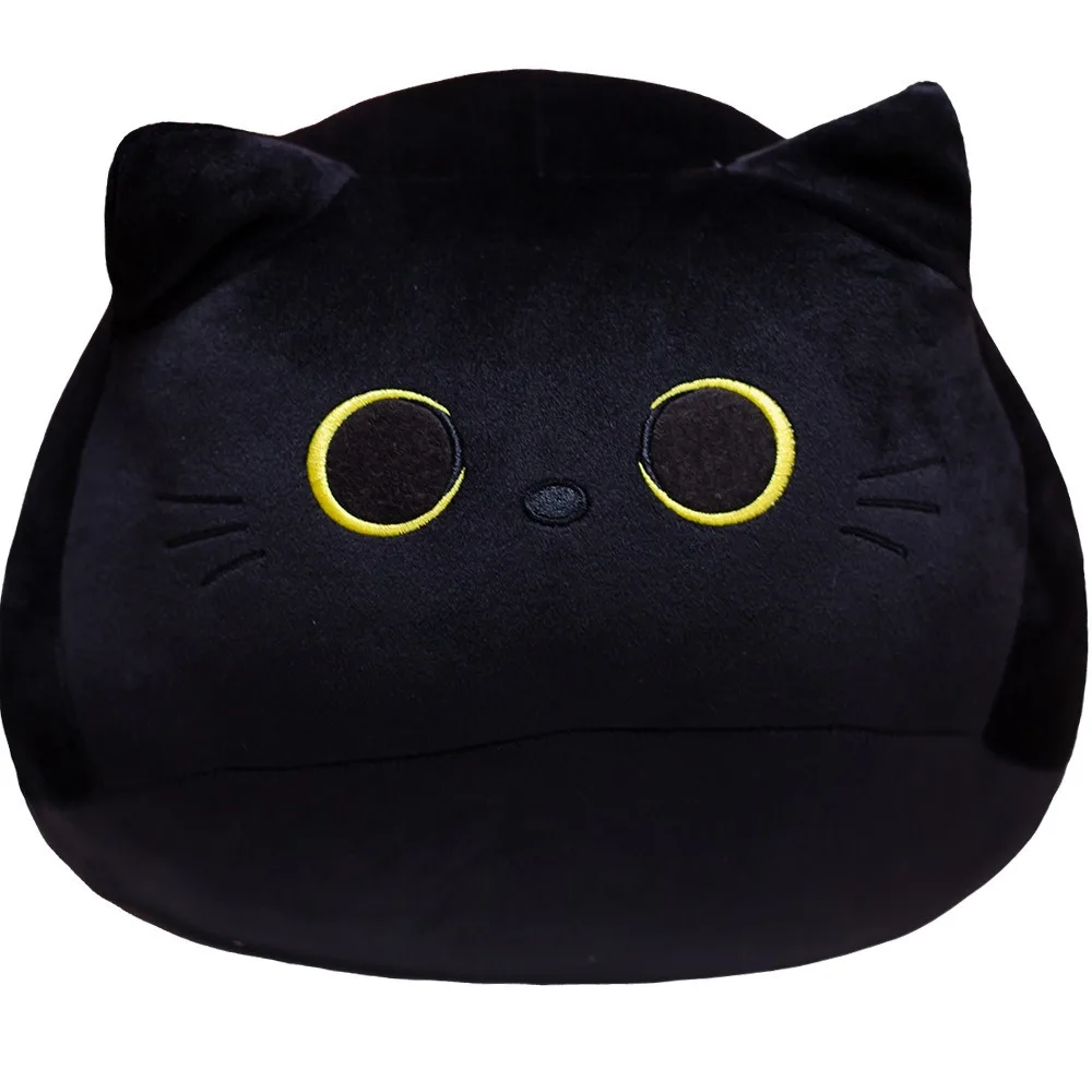 Muñeco de peluche de gato negro para niña, juguete pequeño con colgante, almohada, cojín, regalo, 10/30CM - imagen 3