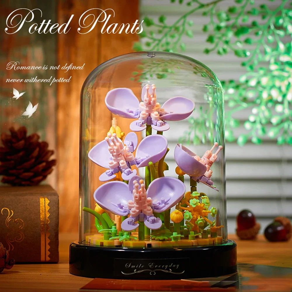 Eternal Bouquet Building Blocks Flower Model DIY Creative Plant Decoration Assemble Bricks Educational Toys for Kids Adult Gifts - imagen 2