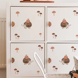 Pegatinas pared infantiles con erizos y setas – Acuarela bohemia