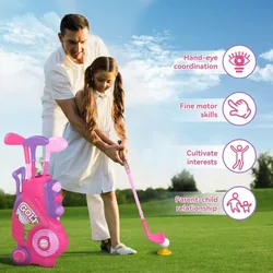 Set de golf para niños con carrito y correa – Juguete deportivo