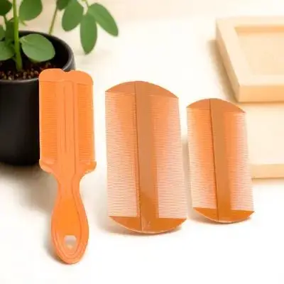 Peine para caspa de doble cara, peine para masaje del cuero cabelludo, herramienta de peluquería de plástico de dientes finos antiestático para relajación, 3 uds.