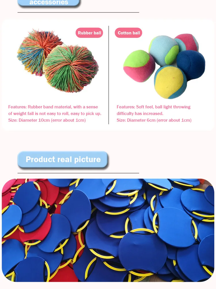 Círculo que rebota, juguetes de entrenamiento para lanzar, niños y adultos, juegos cooperativos interactivos al aire libre, raqueta para atrapar, pelota de paleta elástica, divertido Gam - imagen 3