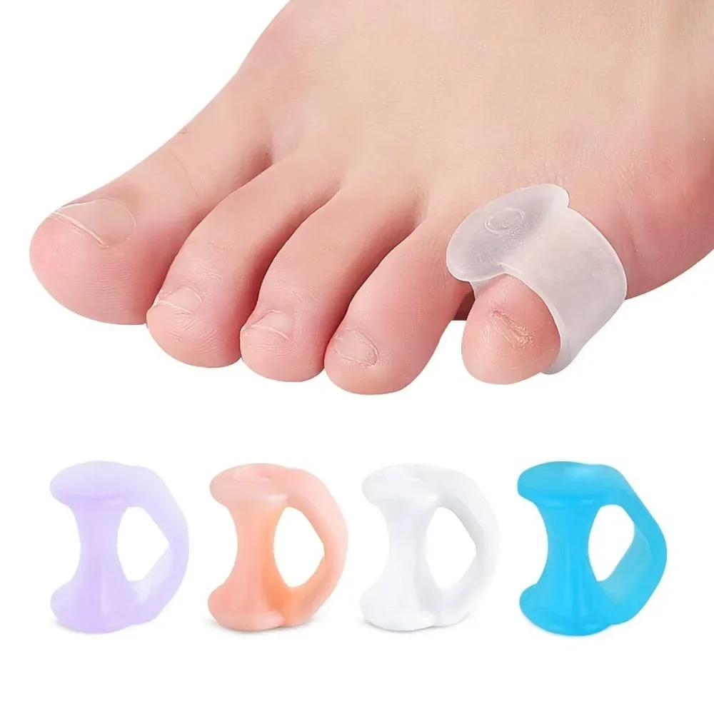 Separador de dedos y pies, Protector de Gel para el cuidado del dedo del pie, 2 uds., ortopédico de silicona para juanete, Corrector de Hallux Valgus, espaciador de pedicura, Yoga