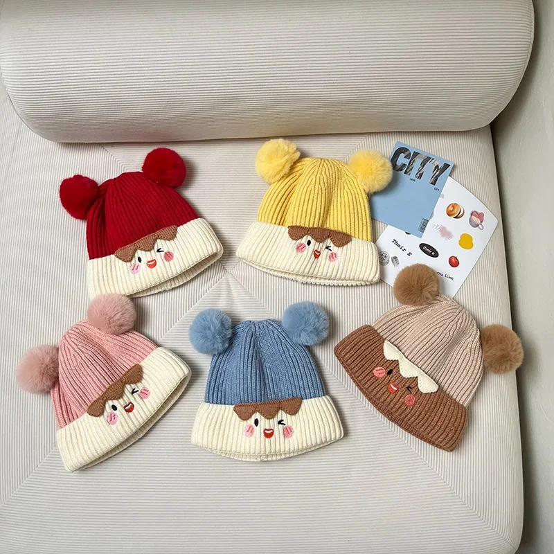 Lindo Kawaii invierno cálido sombrero de bebé para niños niñas dulce encantador dibujos animados niño gorro de ganchillo Otoño Invierno sombreros de punto al aire libre